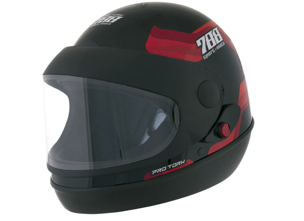 Capacete SM N°58 Preto e Vermelho 788 Pro Tork